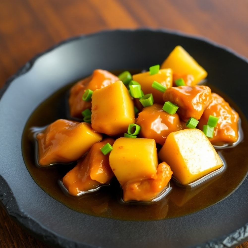 Plated Brown Sugar Pineapple Chicken