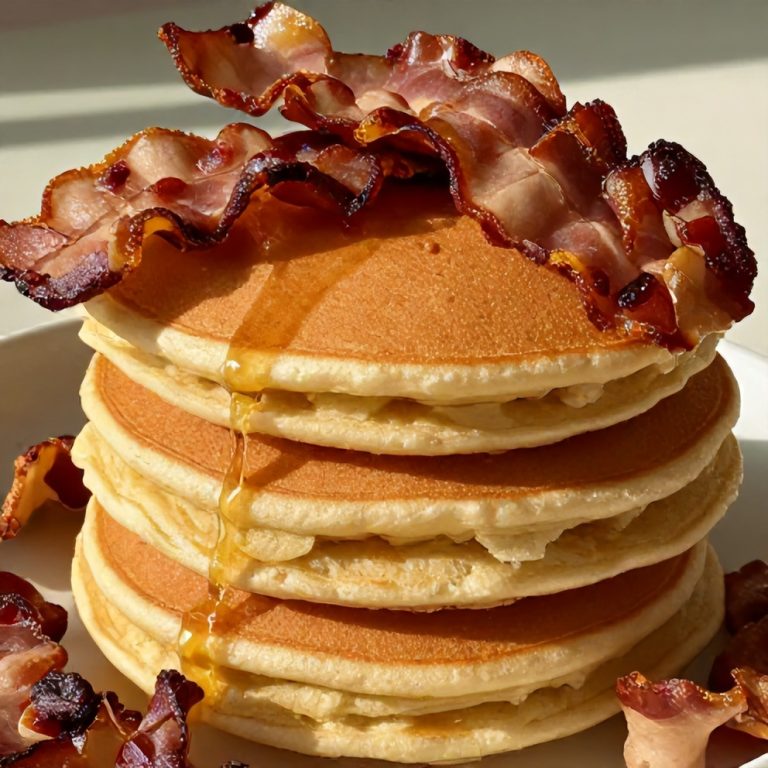 Canada Day Maple Bacon Pancake Stack