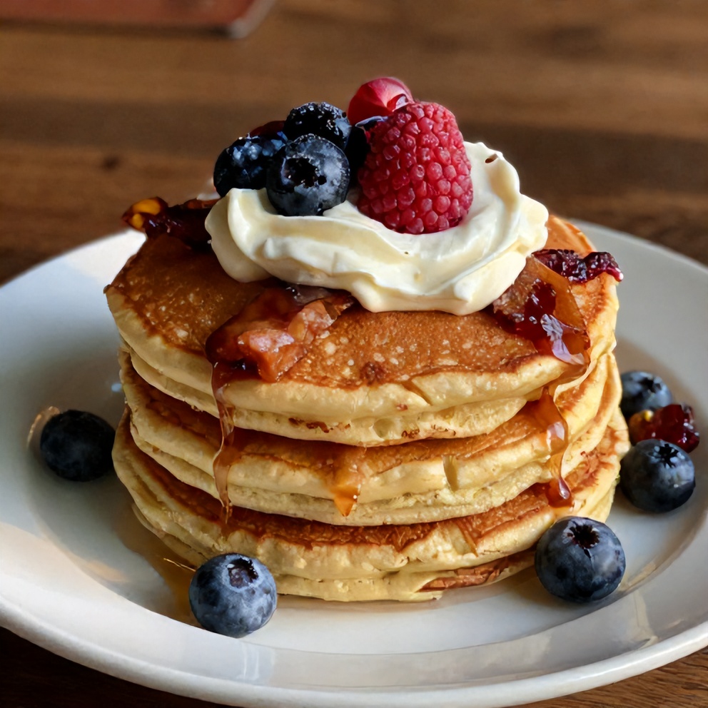 Stack of Maple Bacon Pancakes