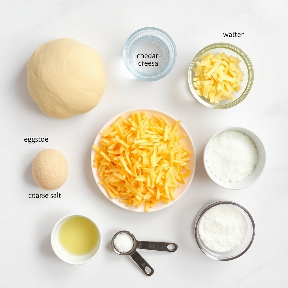 Raw ingredients for cheese stuffed pretzels