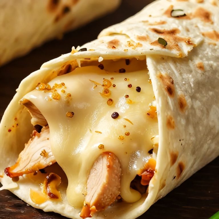 cheesy garlic chicken wraps
