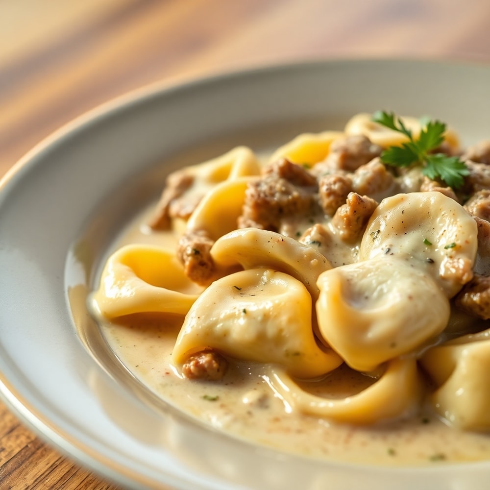 Creamy Garlic Steak Tortellini