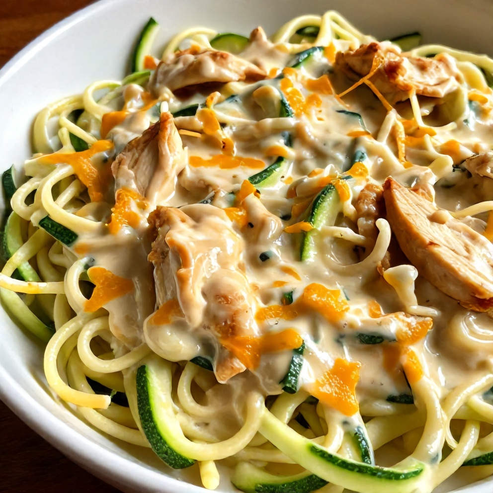 Zucchini Noodle Chicken Alfredo