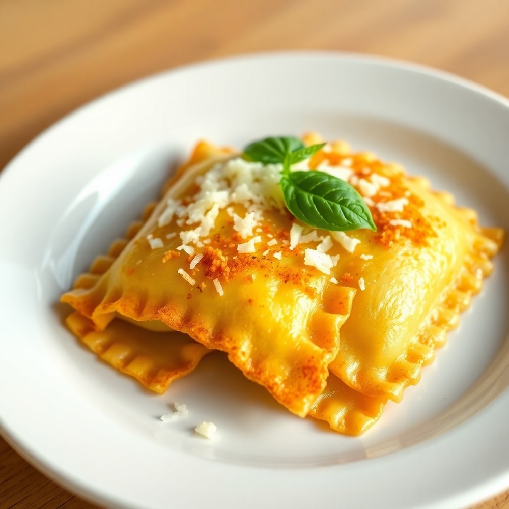 Crispy Air Fryer Ravioli Plated