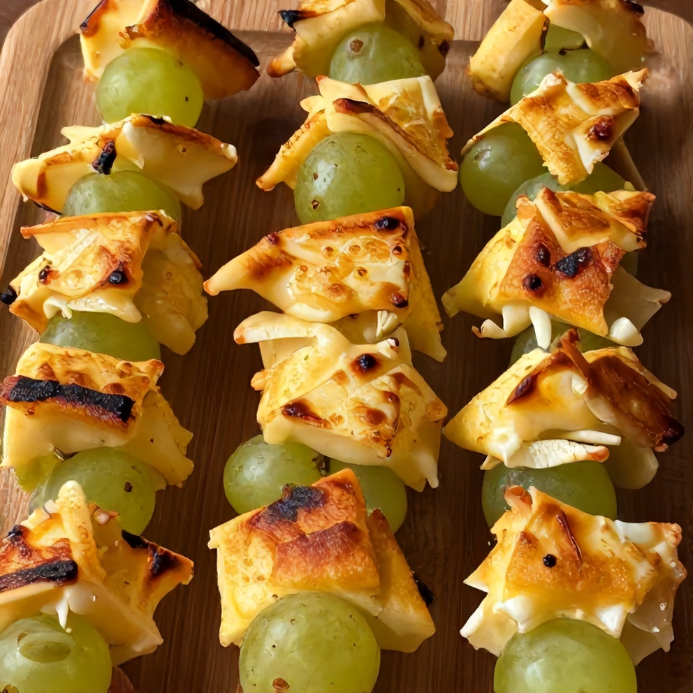 cheese and grape skewers