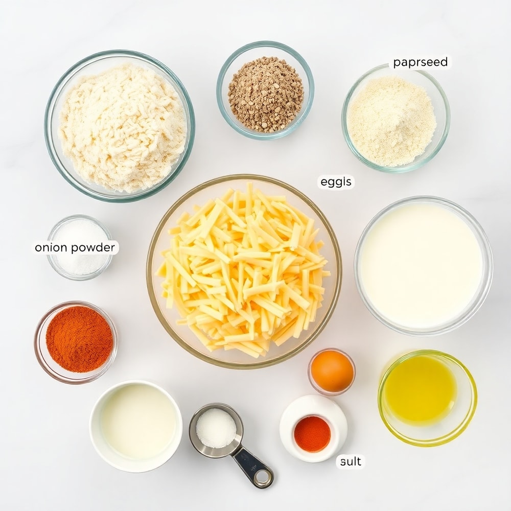 Raw ingredients for protein biscuits on a marble surface