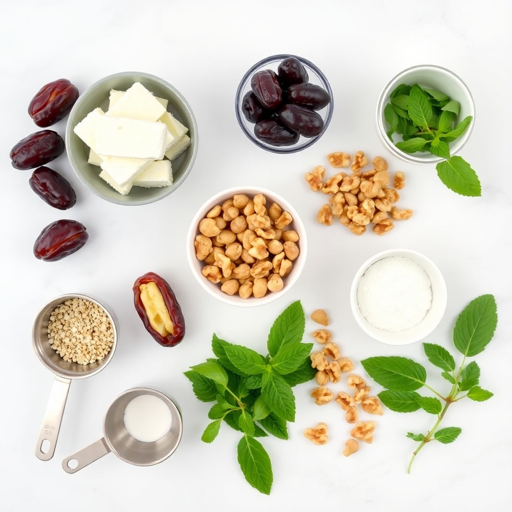 Raw Ingredients for Goat Cheese Stuffed Dates