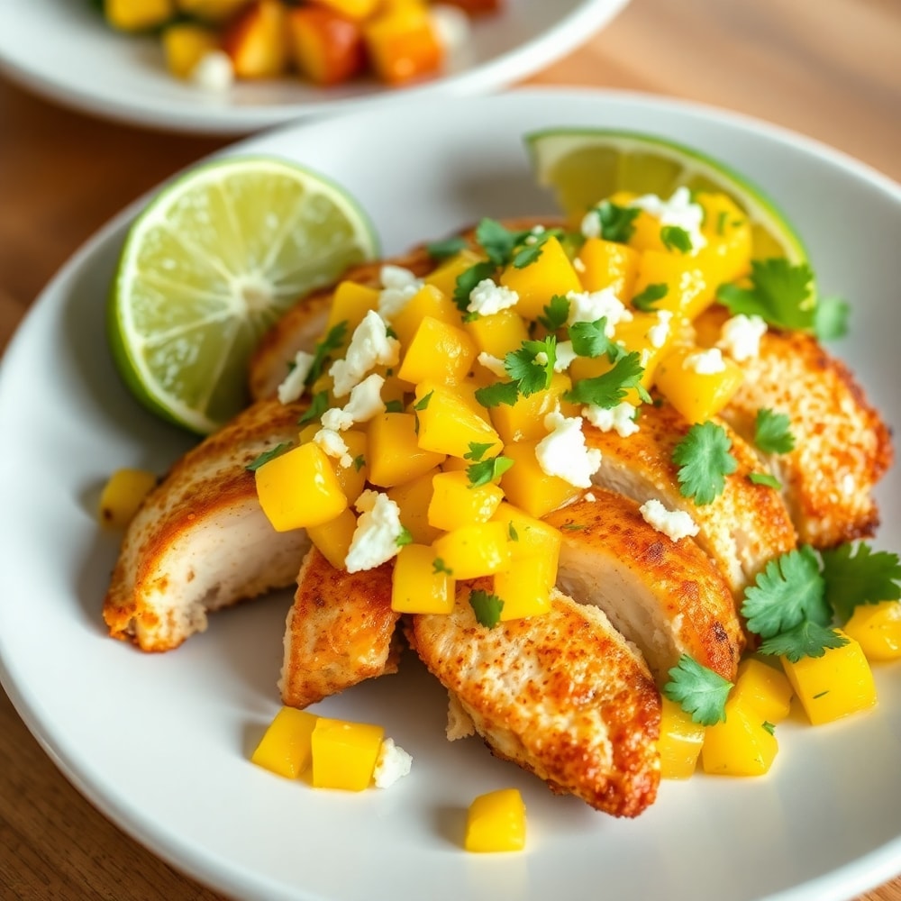 Crispy Honey Lime Chicken with Mango Salsa
