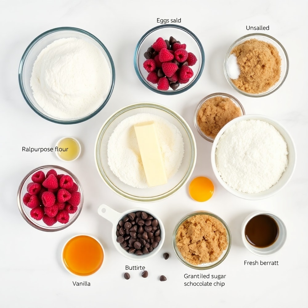 Raspberry Chocolate Chip Cookies Ingredients