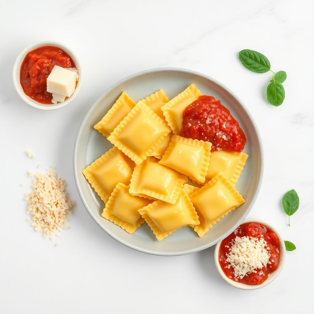 Raw ingredients for Crispy Ravioli Appetizer
