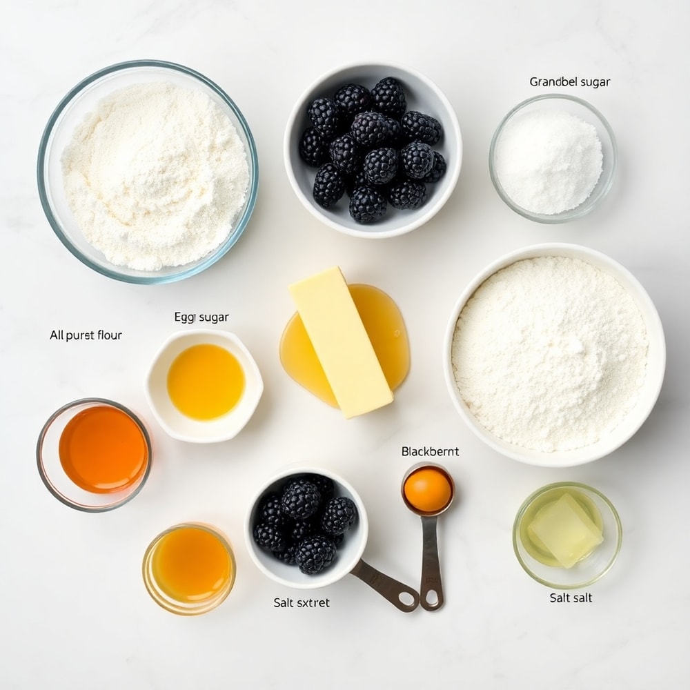 Raw Ingredients for Blackberry Shortbread