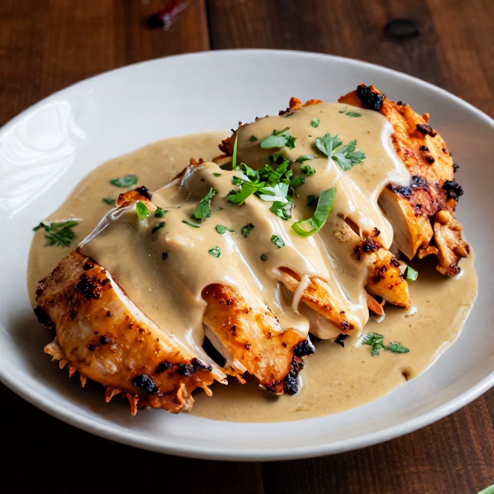 Plated Cajun Chicken and Gravy