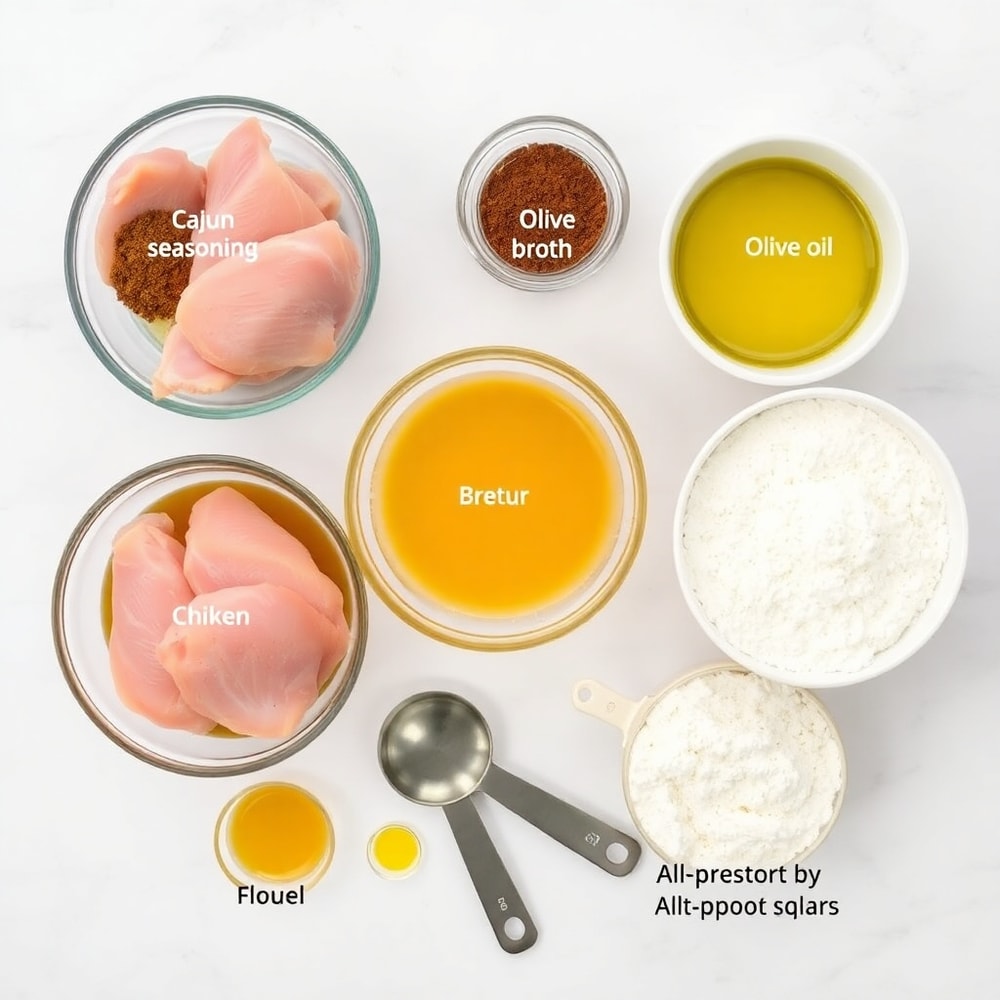 Raw ingredients for Cajun Chicken and Gravy