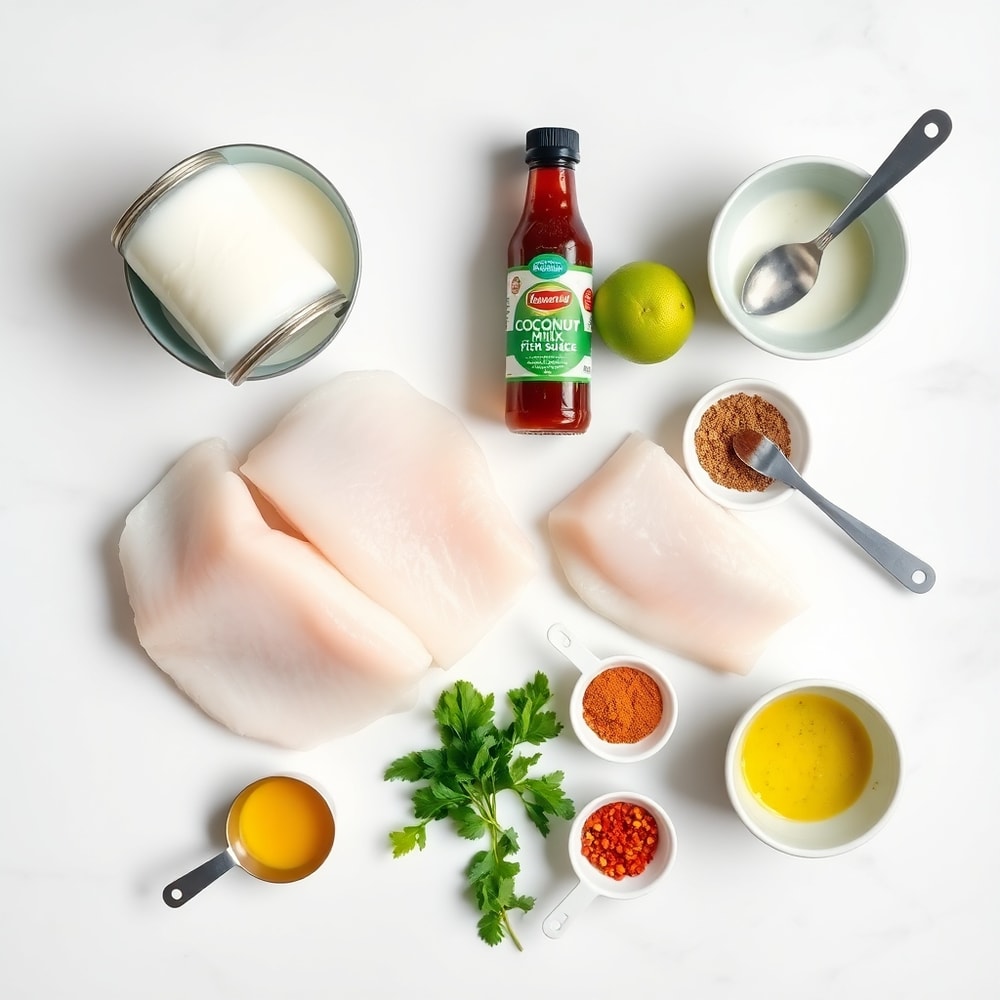 Ingredients for Coconut Lime Fish Curry