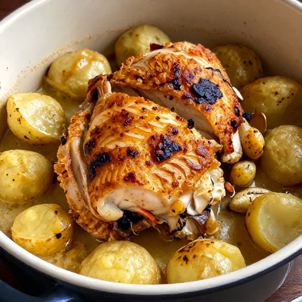 crockpot garlic parmesan chicken and potatoes