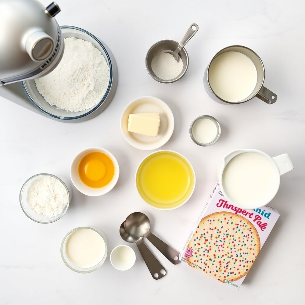 Ingredients for Easy Funfetti Cupcakes