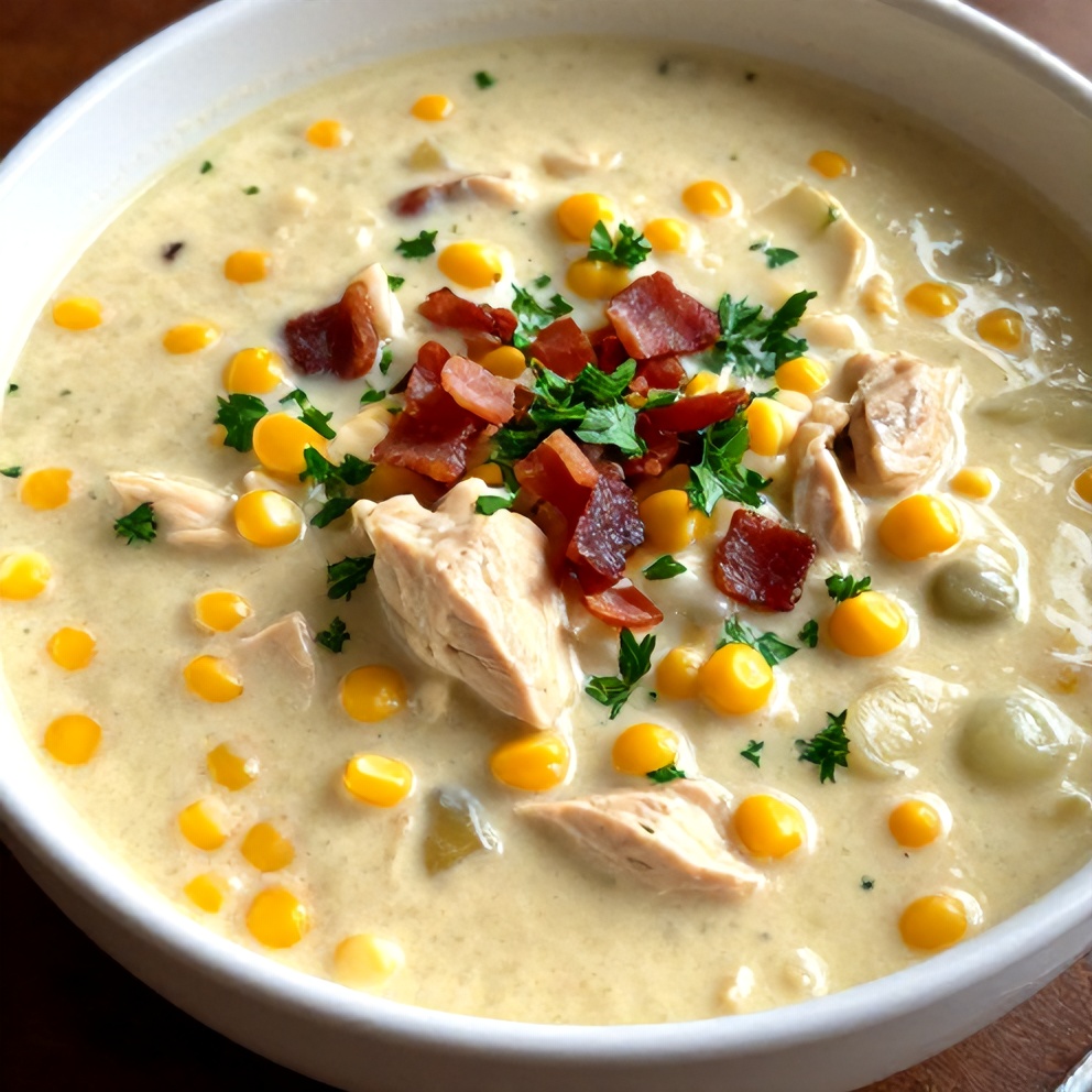 Easy High Protein Chicken and Corn Chowder