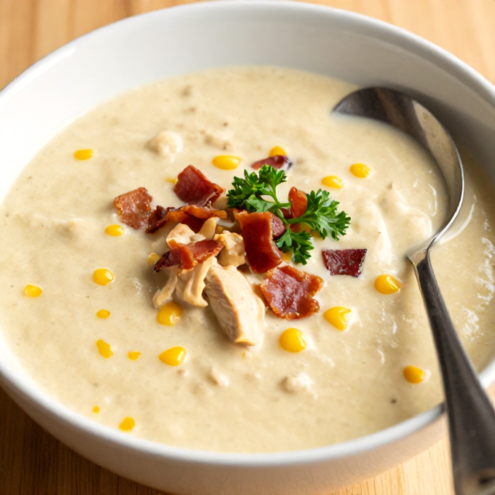 Chicken Corn Chowder with Fresh Parsley