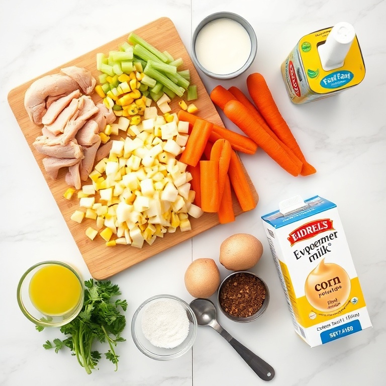 Raw Ingredients for Chicken Corn Chowder