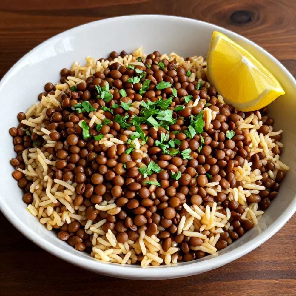 Mujadara Lentils and Rice Dinner