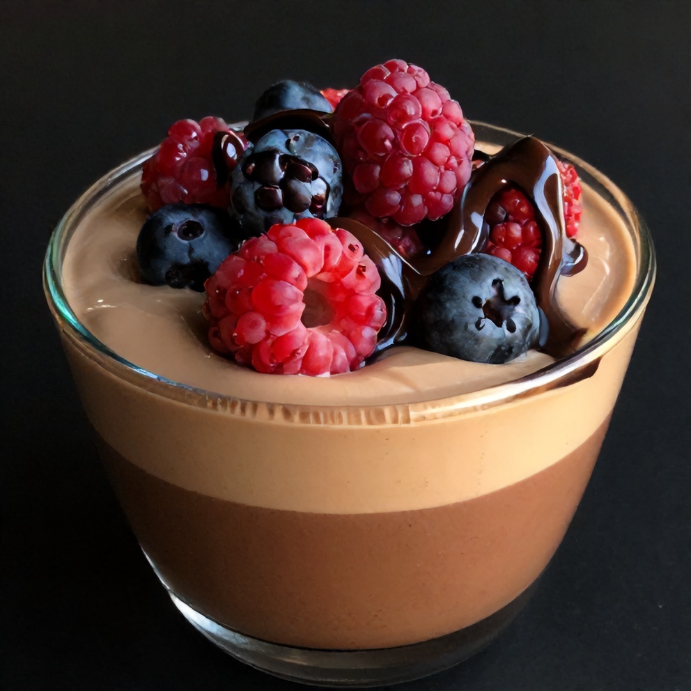 No-Bake Chocolate Mousse Dessert with Berries