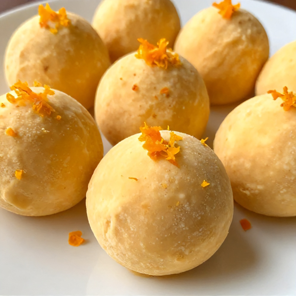 Orange Creamsicle Truffles on a white plate