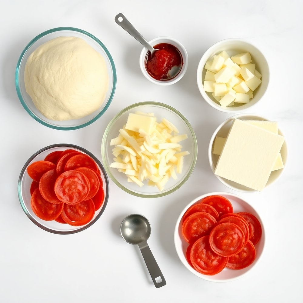 Raw ingredients for easy pizza sliders