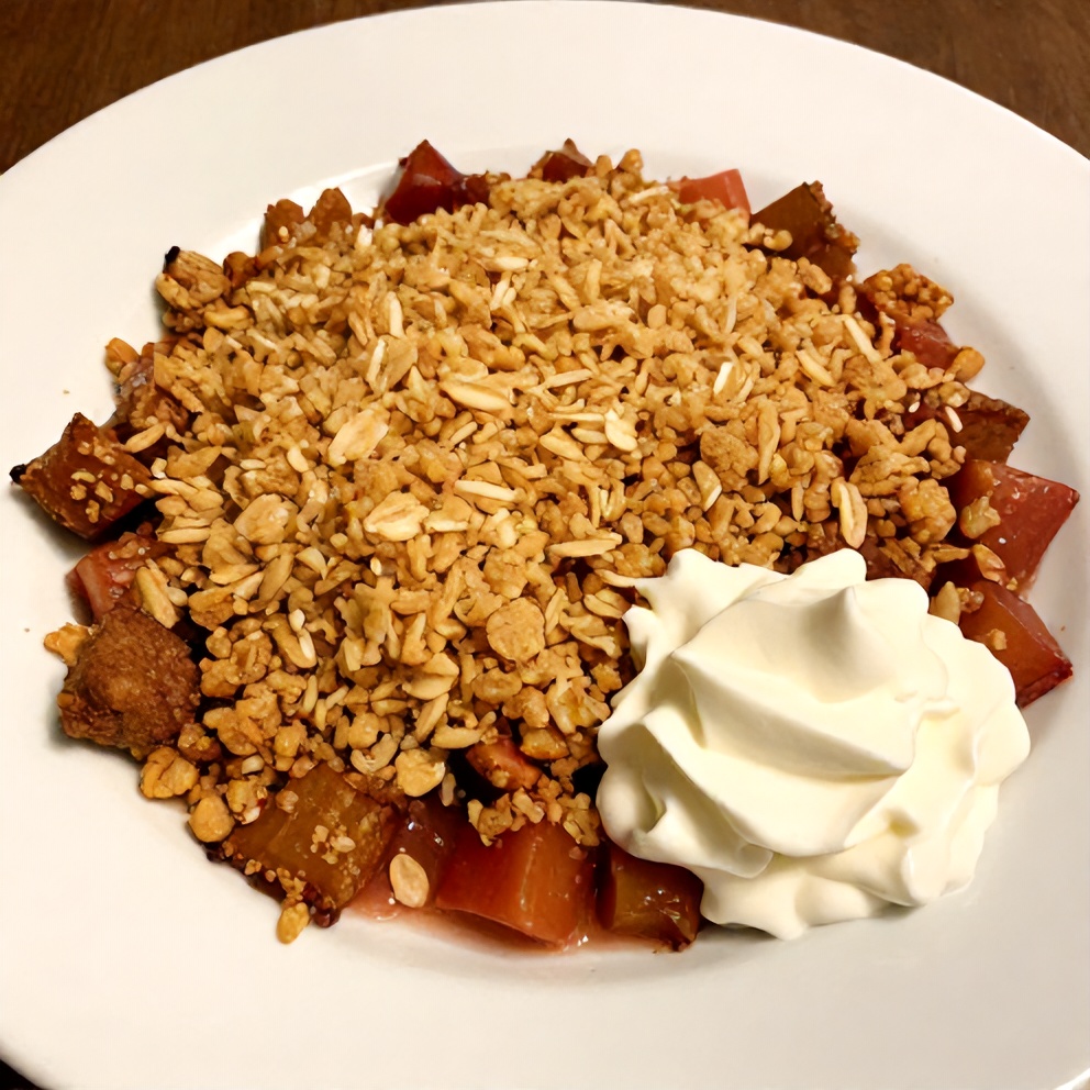 Easy Rhubarb Crisp with Oat Topping