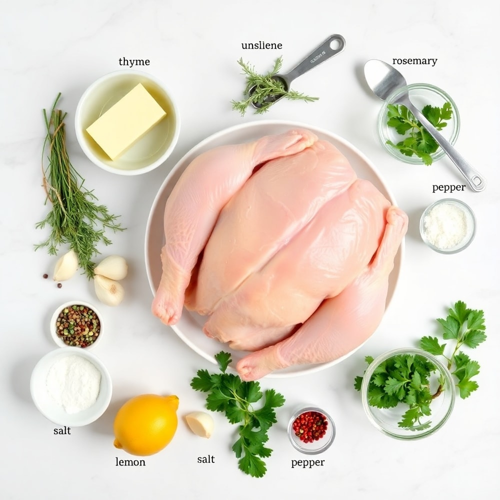Raw Ingredients for Grilled Spatchcock Chicken
