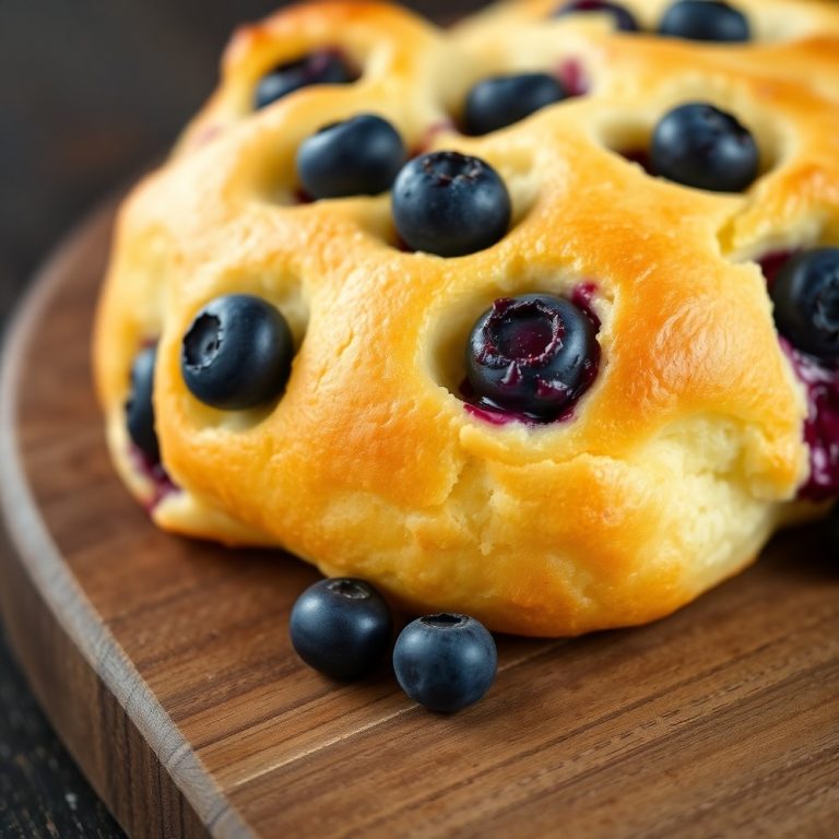 Fluffy Cottage Cheese Blueberry Cloud Bread