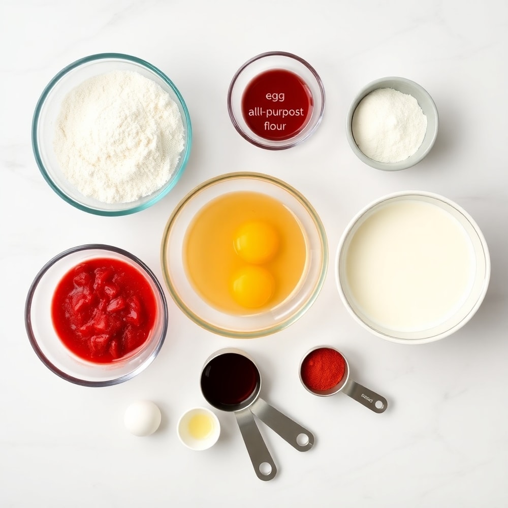 Red velvet pancakes ingredients