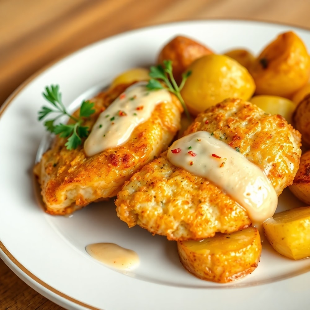 Garlic Parmesan Chicken and Potatoes Final Dish