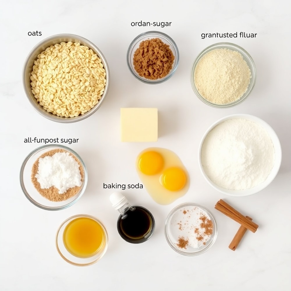 Raw ingredients for homemade oatmeal cream pies