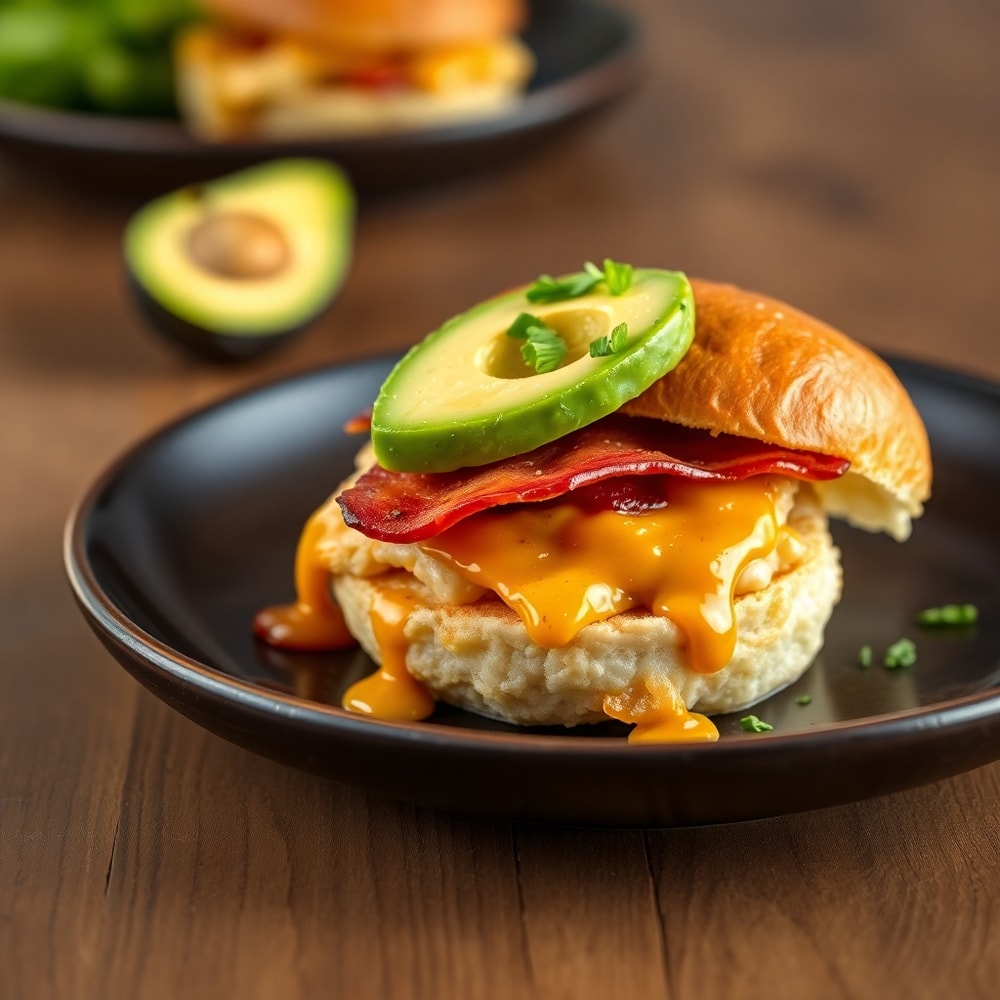 Honey Mustard BLT Chicken Sliders on a plate with a side of lettuce