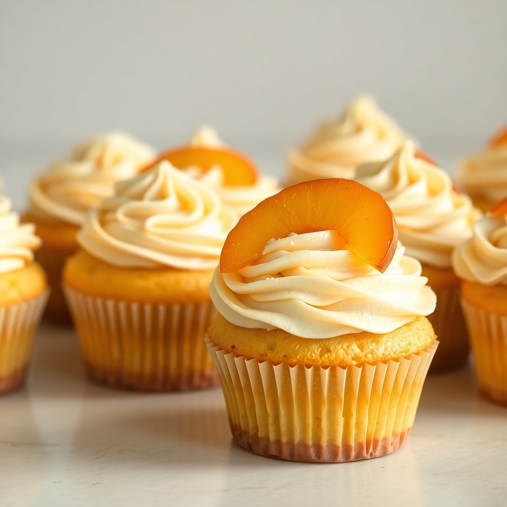 Honey Peach Cream Cheese Cupcakes