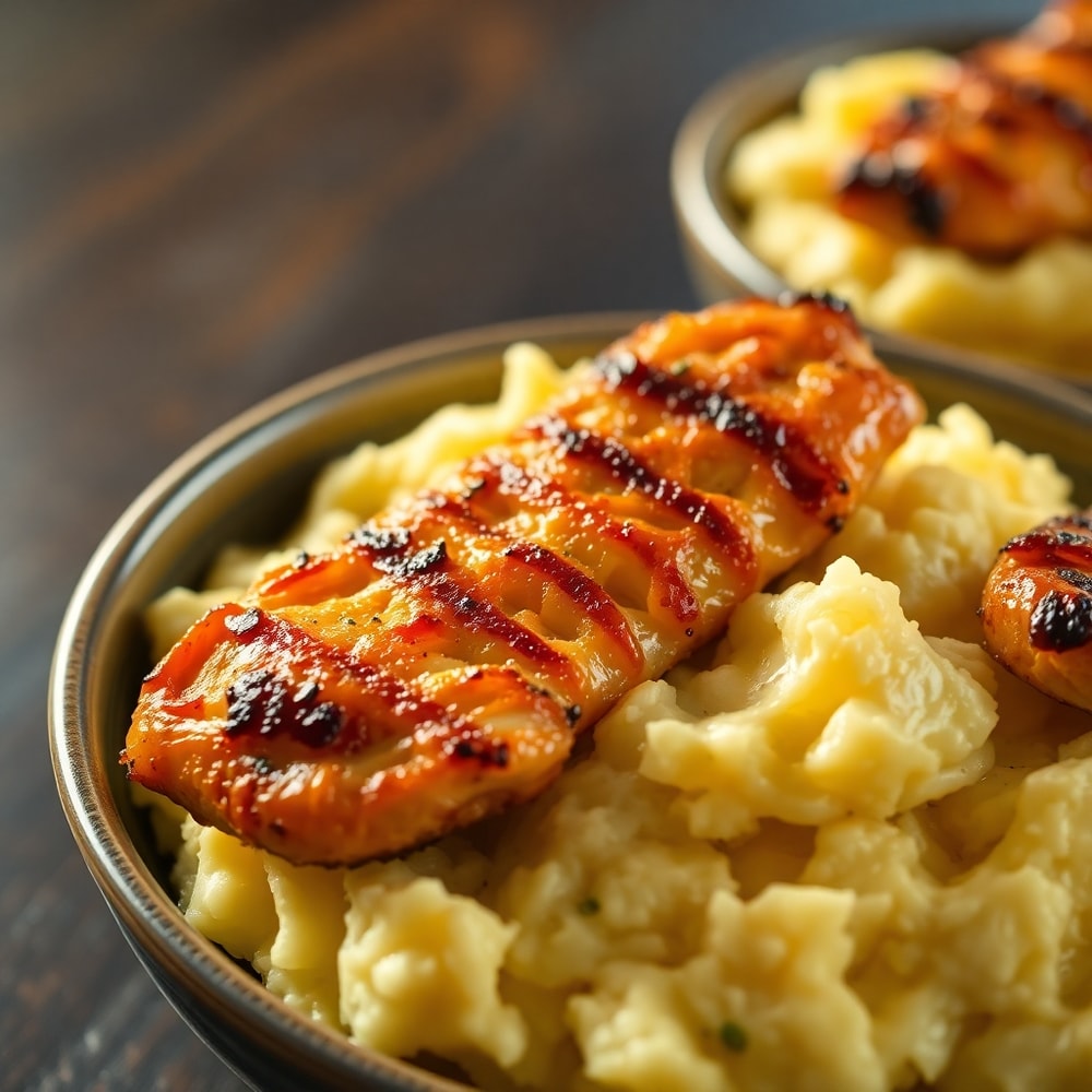 Juicy Grilled Chicken Mashed Potato Bowls