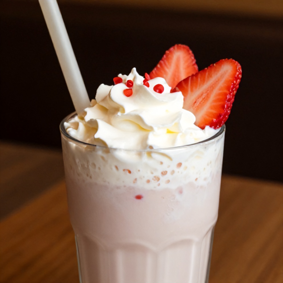 Korean strawberry milk with a straw