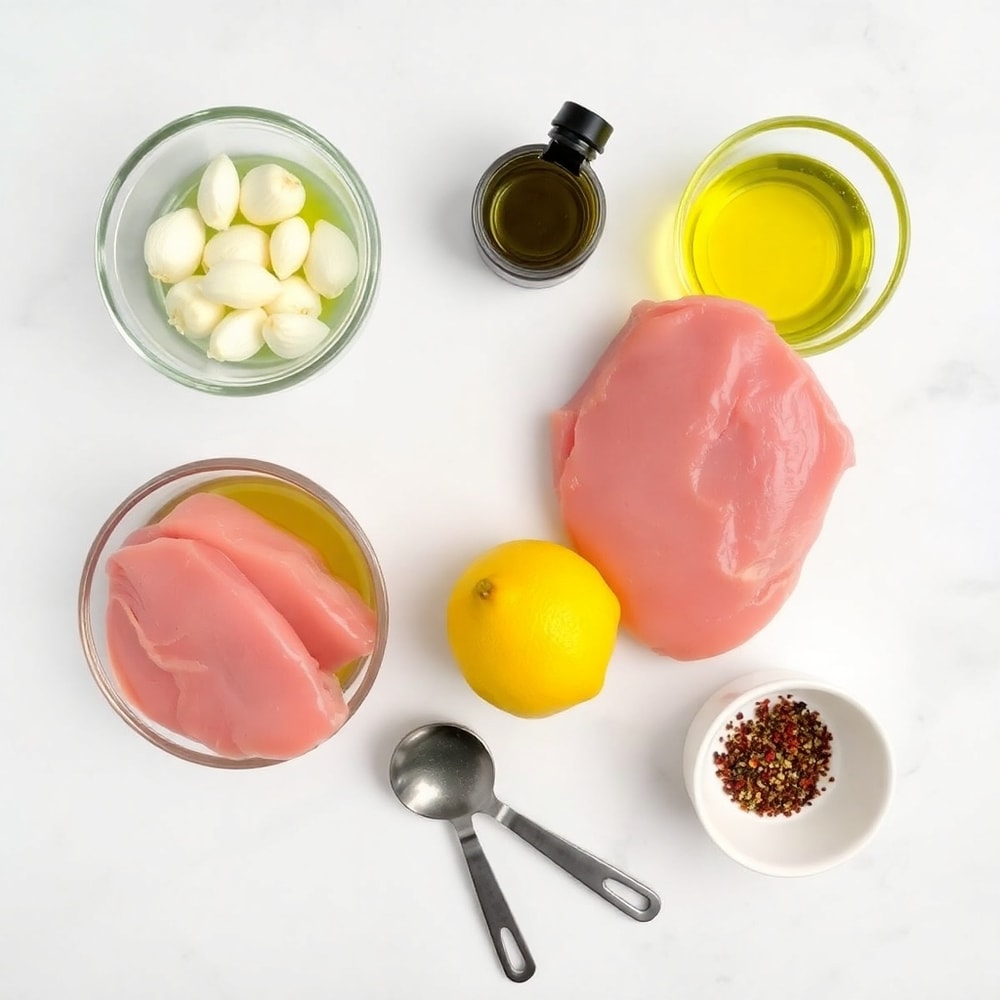 Raw ingredients for Lemon Garlic Pork Chops