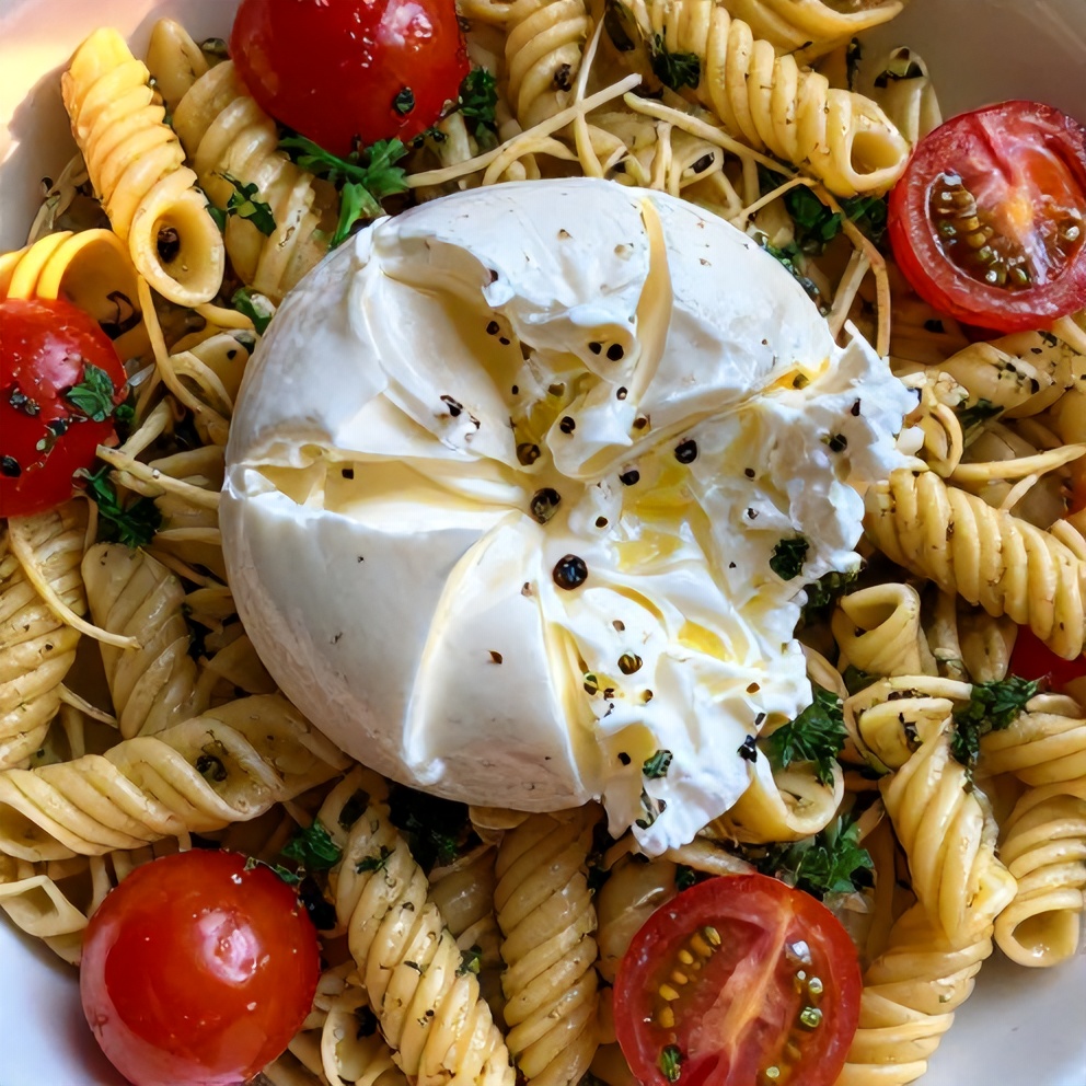 Lemon Herb Pasta Salad with Burrata