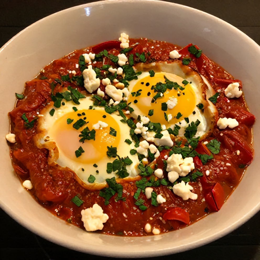 Mediterranean Baked Eggs Ready to Serve