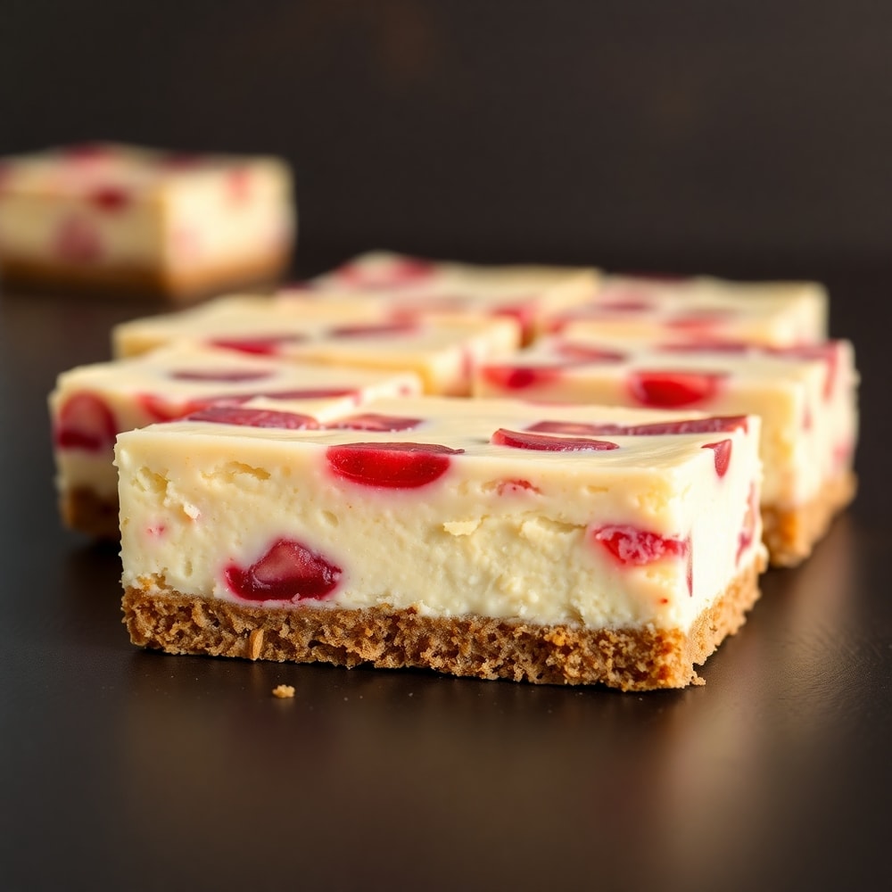No Bake Rhubarb Cheesecake Squares
