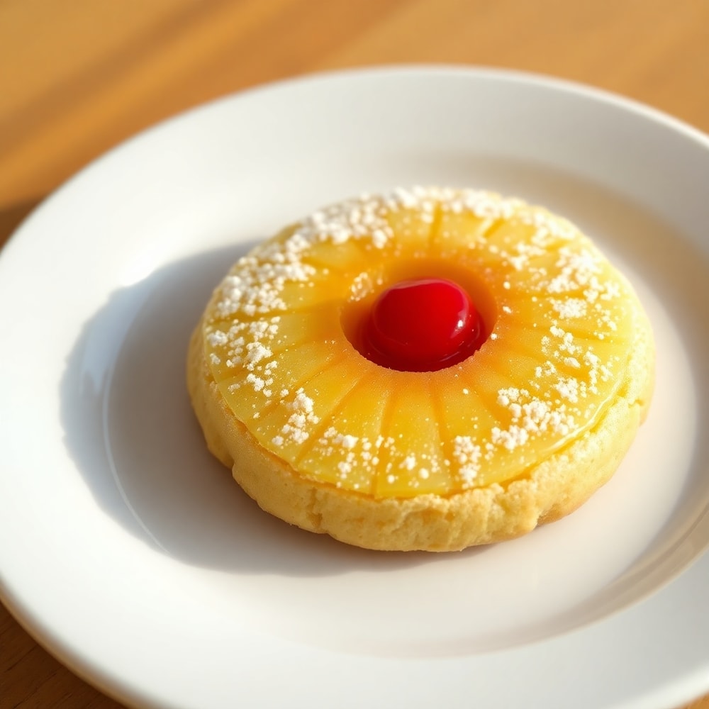 Pineapple Upside Down Sugar Cookies on a serving plate