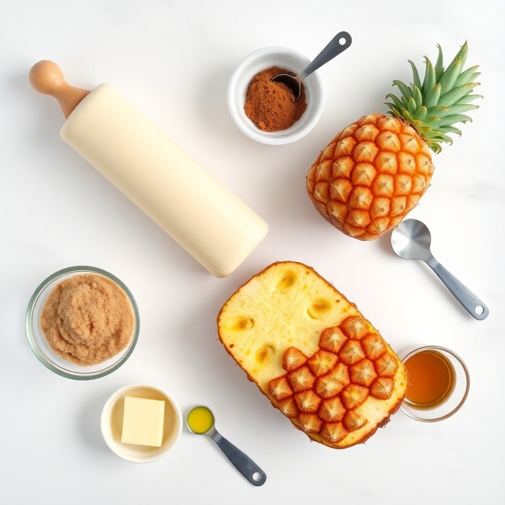 Ingredients for Pineapple Upside Down Sugar Cookies laid out
