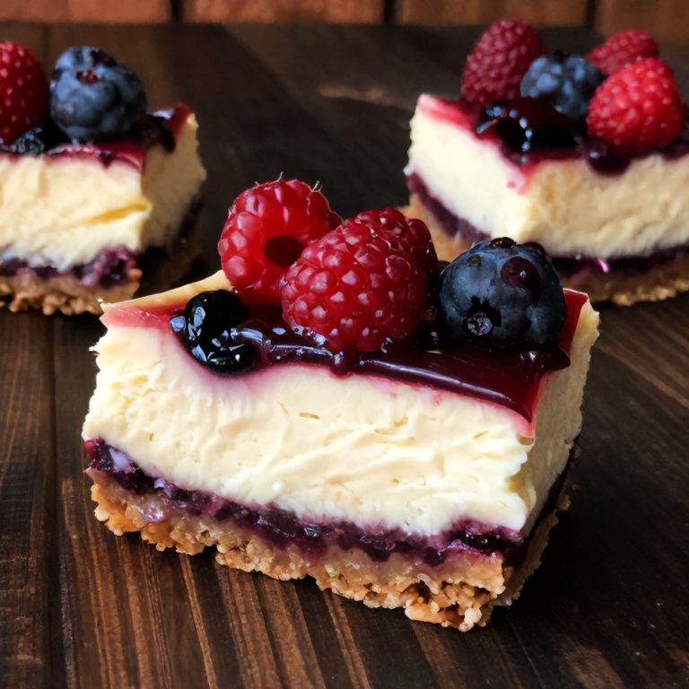 red white and blueberry cheesecake bars