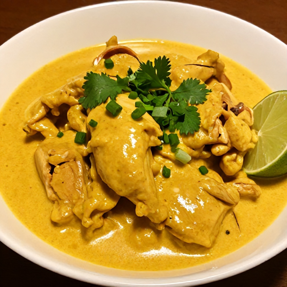 Plated Slow Cooker Chicken Curry with Coconut Milk