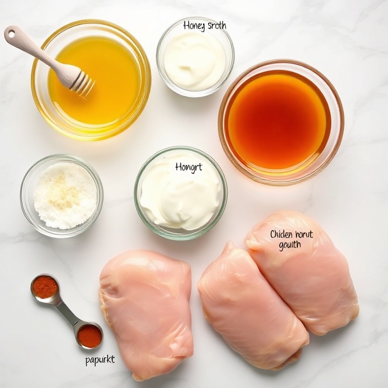 Raw ingredients for honey mustard chicken in the slow cooker