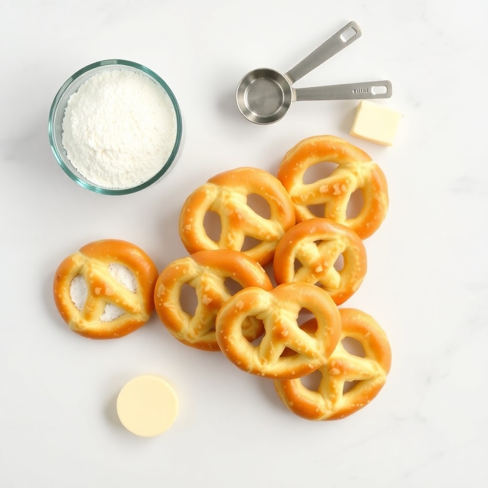 Soft Pretzel Bites Ingredients - Flour, yeast, salt, sugar, butter
