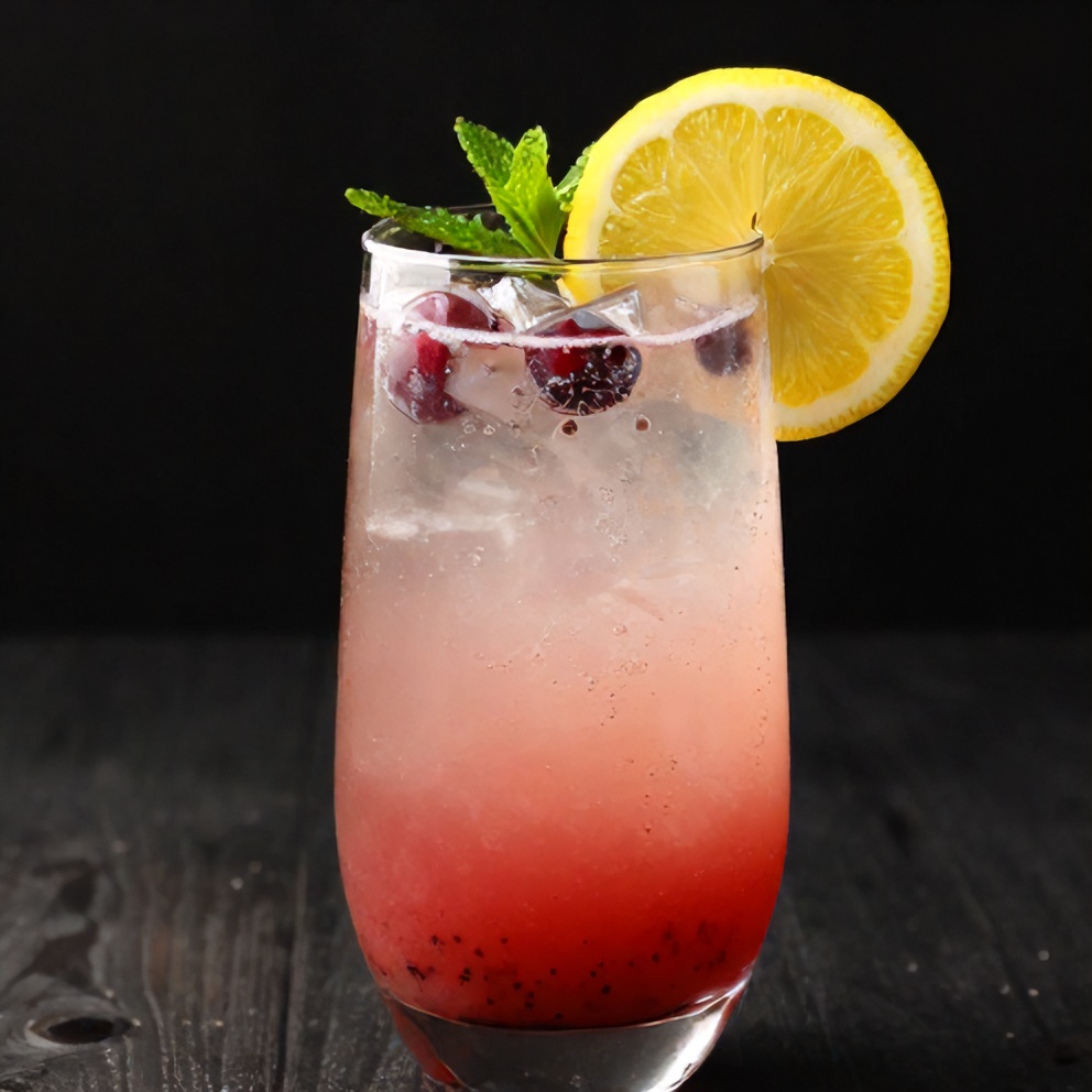 Sparkling Berry Lemonade Punch served in glasses