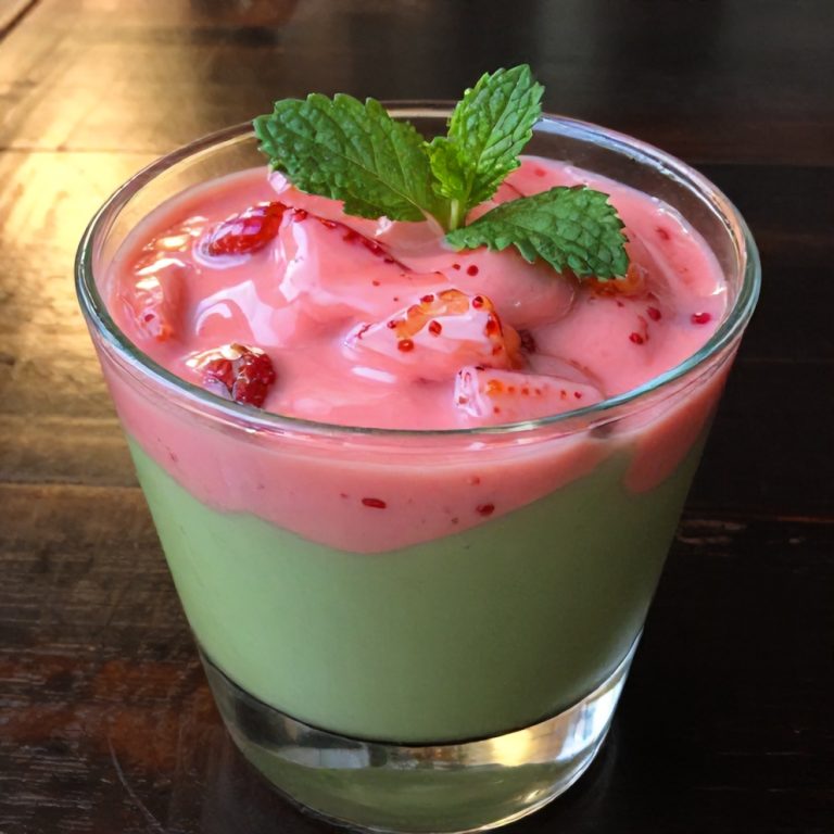 Strawberry Matcha Sago Dessert