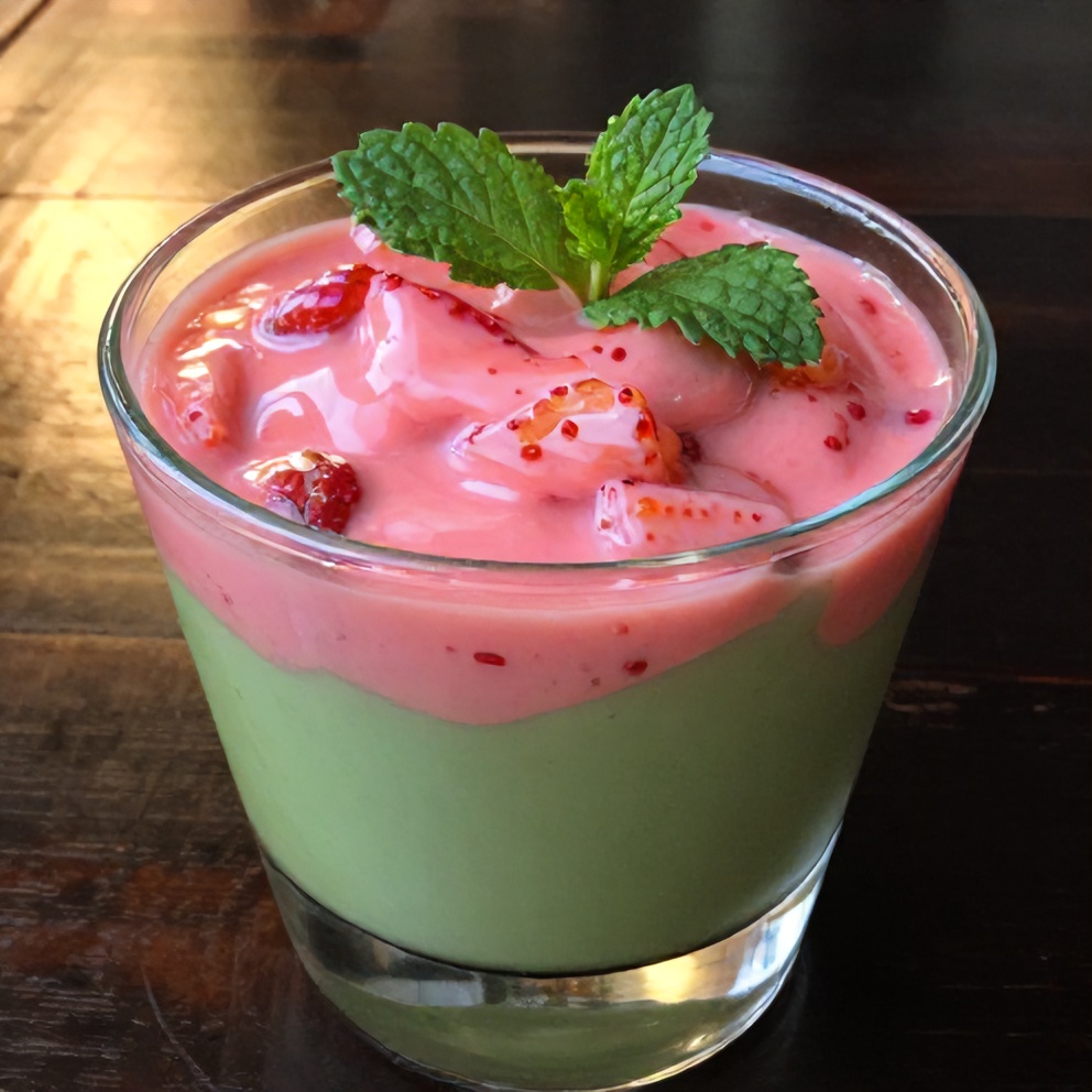 Strawberry Matcha Sago Dessert